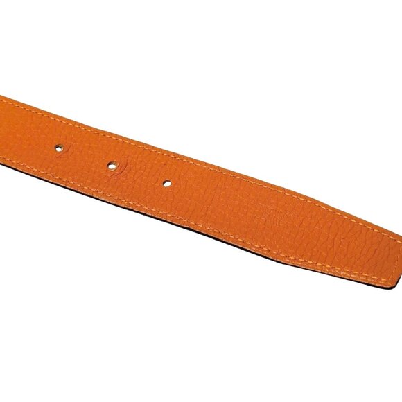 HERMES Vintage Logo Constance Belt #95 Accessory Orange Gold Leather - Picture 7 of 10